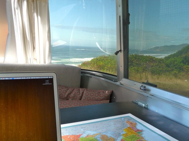 Catching up on emails along Highway 101