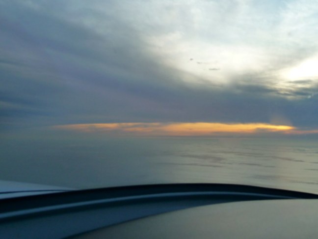 View of Pacific Ocean from the pilot's seat