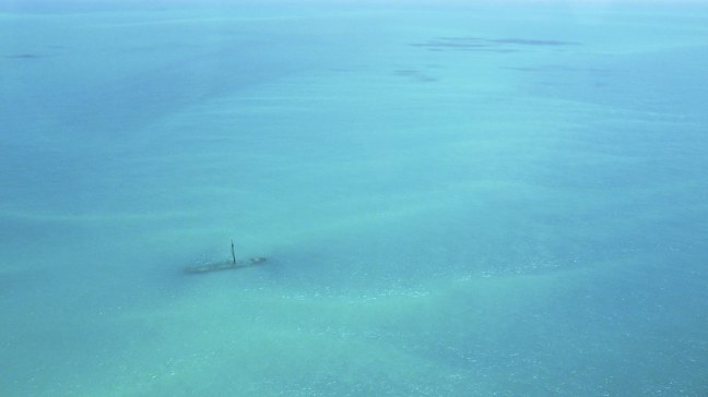 View of shipwreck from above