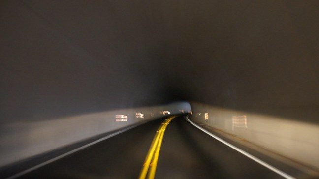 Inside a tunnel on the Blue Ridge Parkway