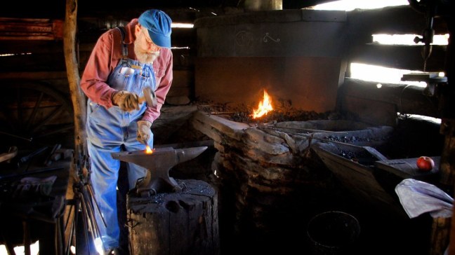 Blacksmith at Mabry Mill