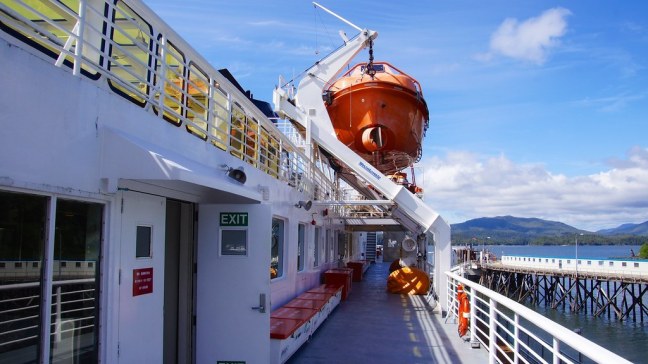 Massive lifeboats on Matanuska