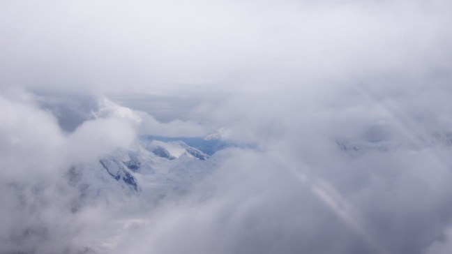 We flew through that hole in the clouds