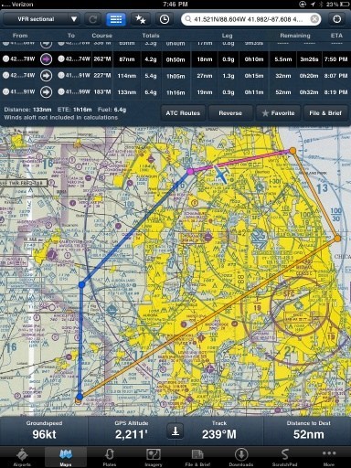 My electronic version of traditional paper aeronautical charts